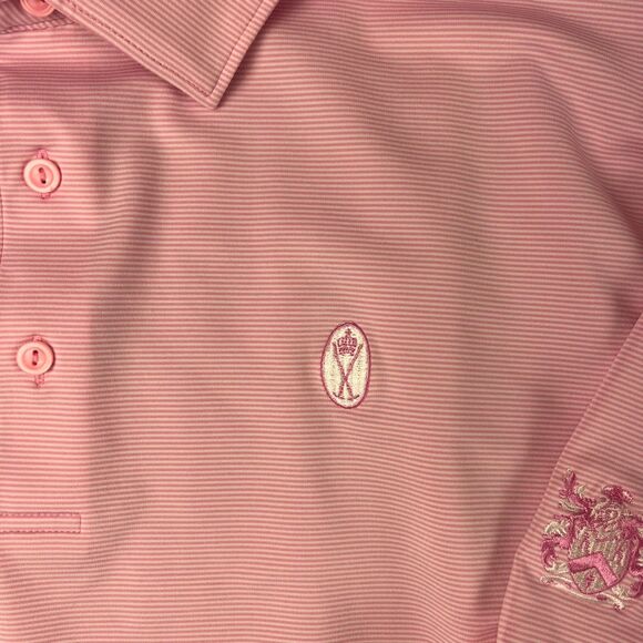 Peter Millar Summer Comfort Bundle Of 2 Polo Blue Pink Striped Golf Men's L - Picture 4 of 14